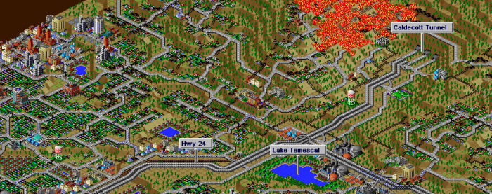 Oakland Hills scenario in Sim City 2000