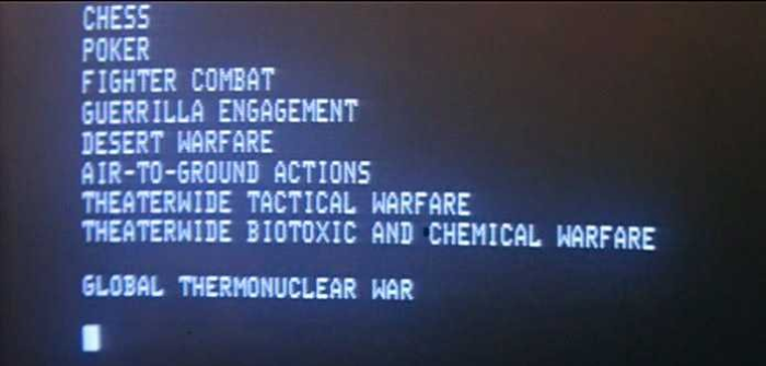 Frame from the movie War Games